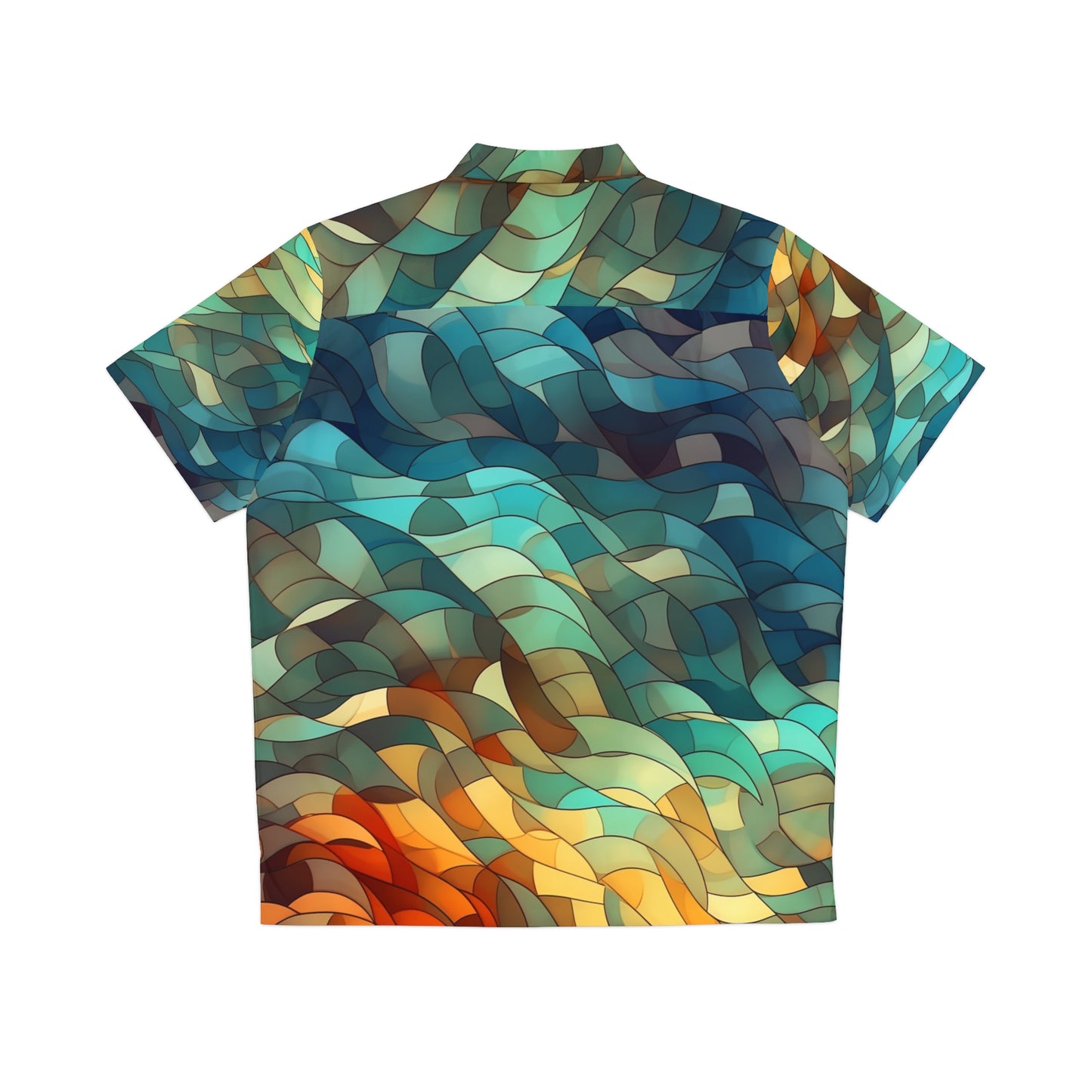 Geometric Kelp Men's Hawaiian Shirt (AOP)