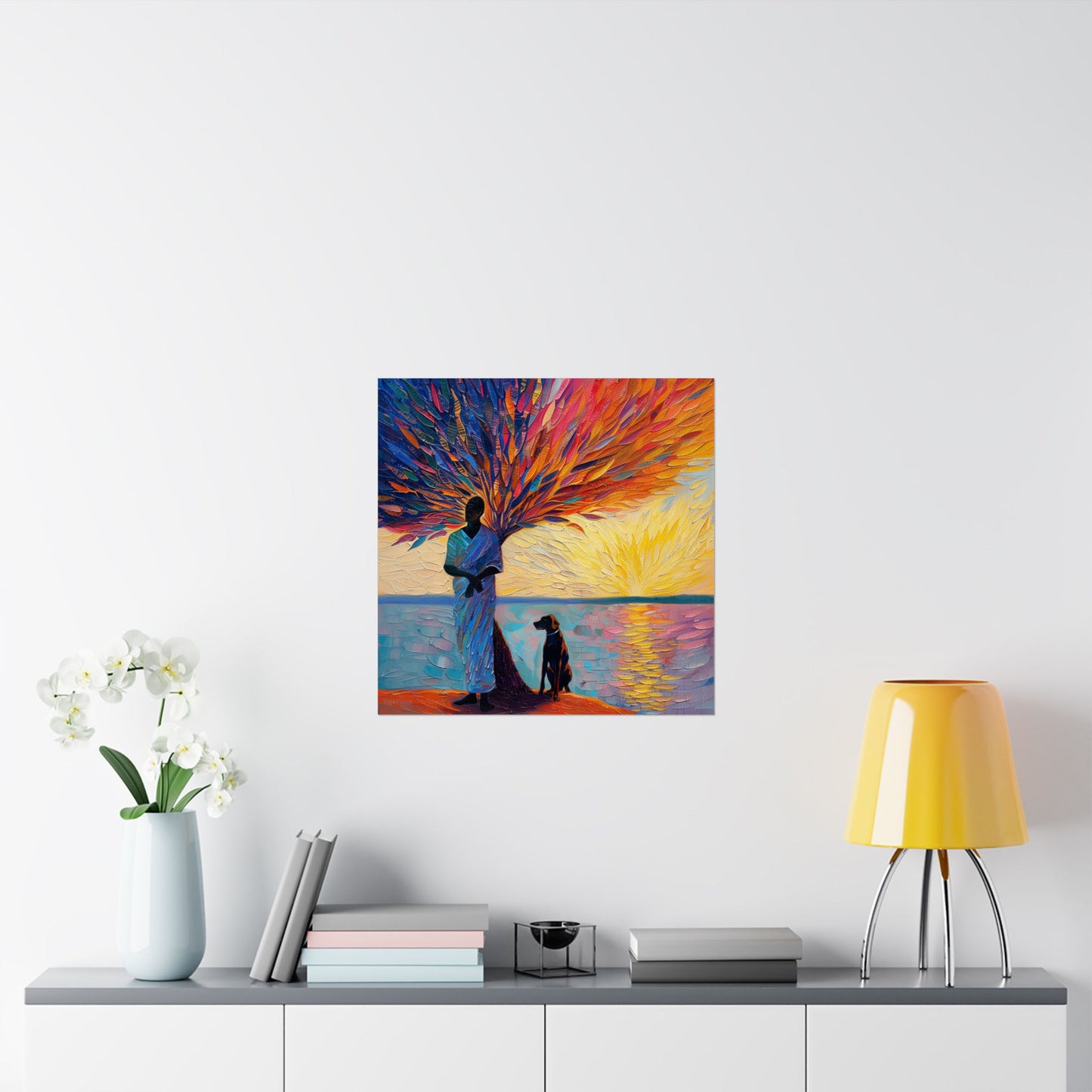 Sunset Pooch Matte Poster