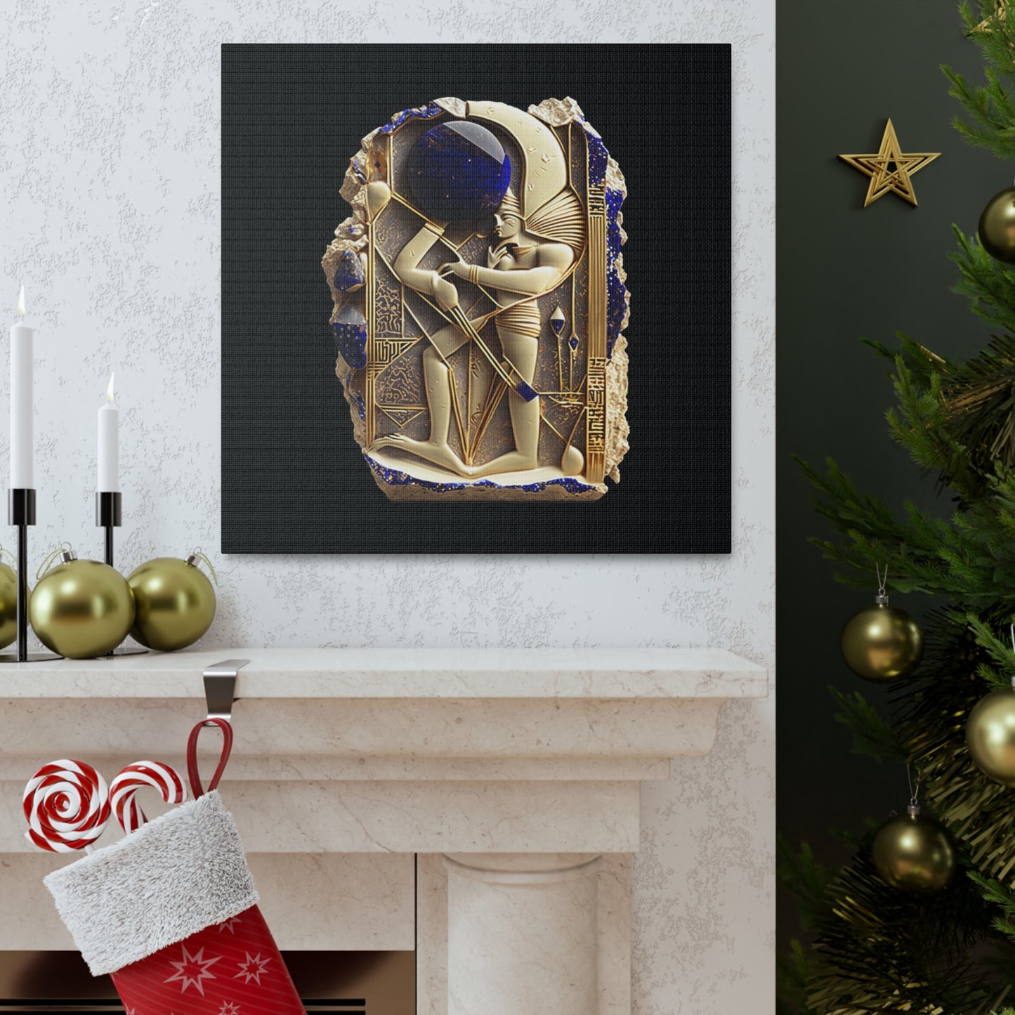 Ancient Artifact Gold and Lapis Lazuli Canvas Gallery Wraps