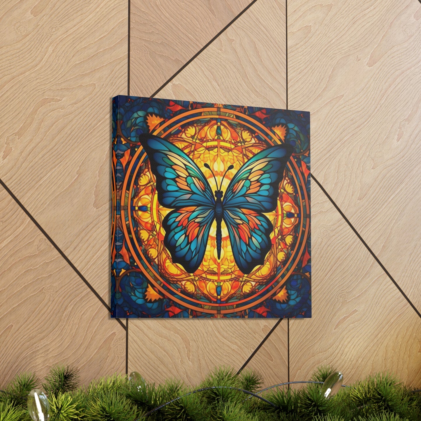 Stained Glass Butterfly Canvas Gallery Wraps