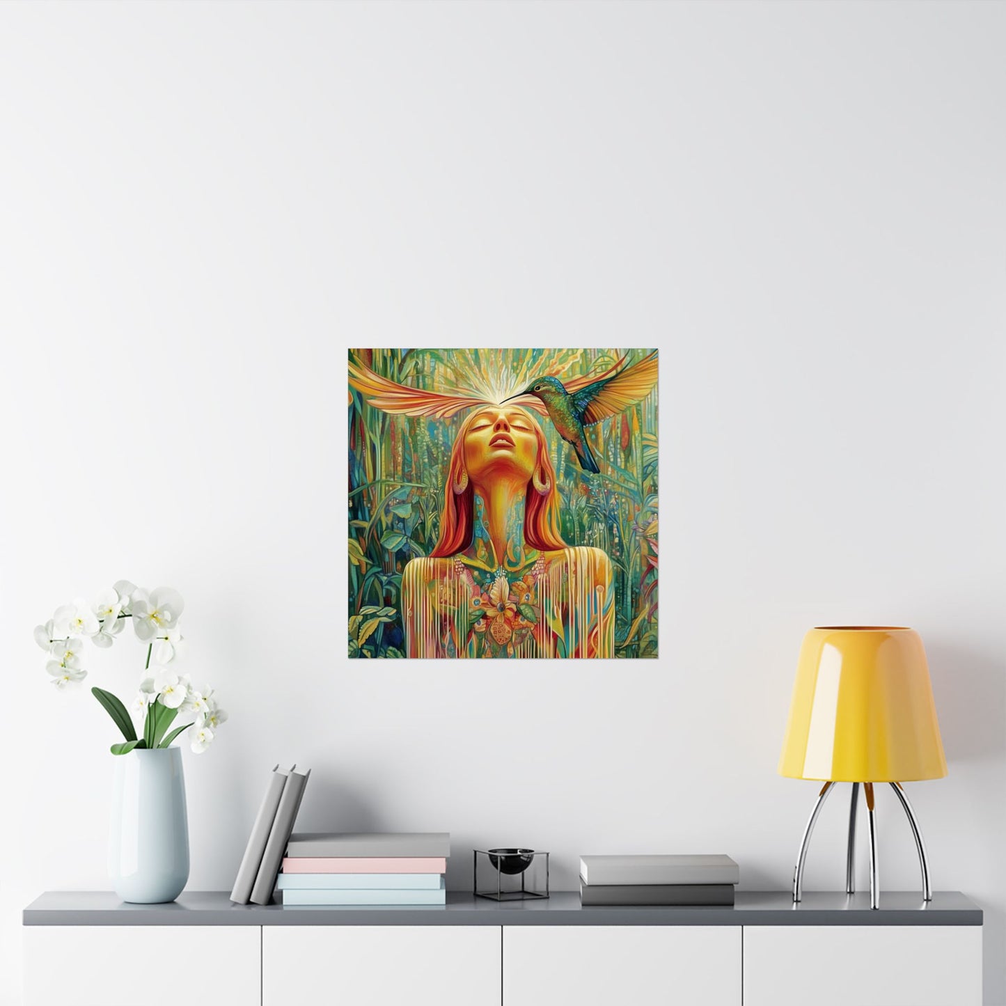 Hummingbird's Mind Flower Matte Poster
