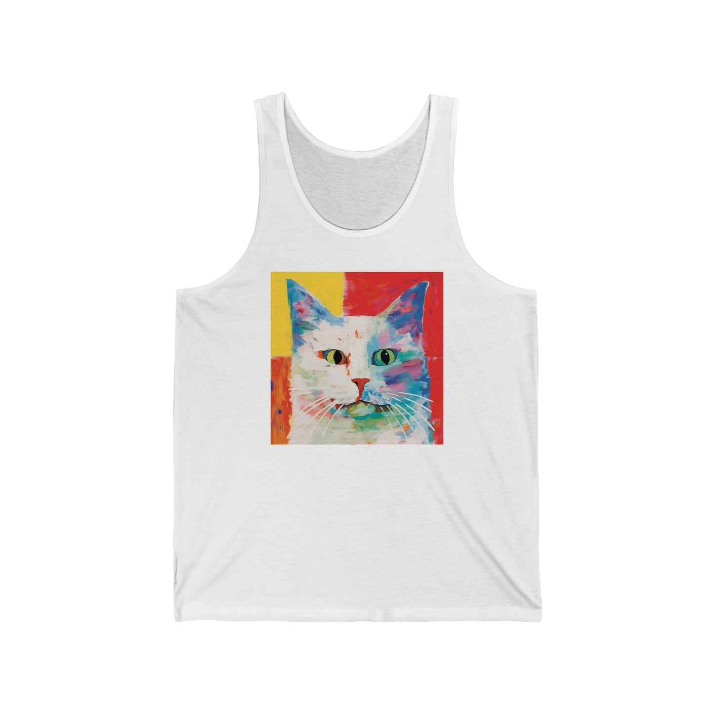 Cross Eyed Kitty Front Unisex Jersey Tank