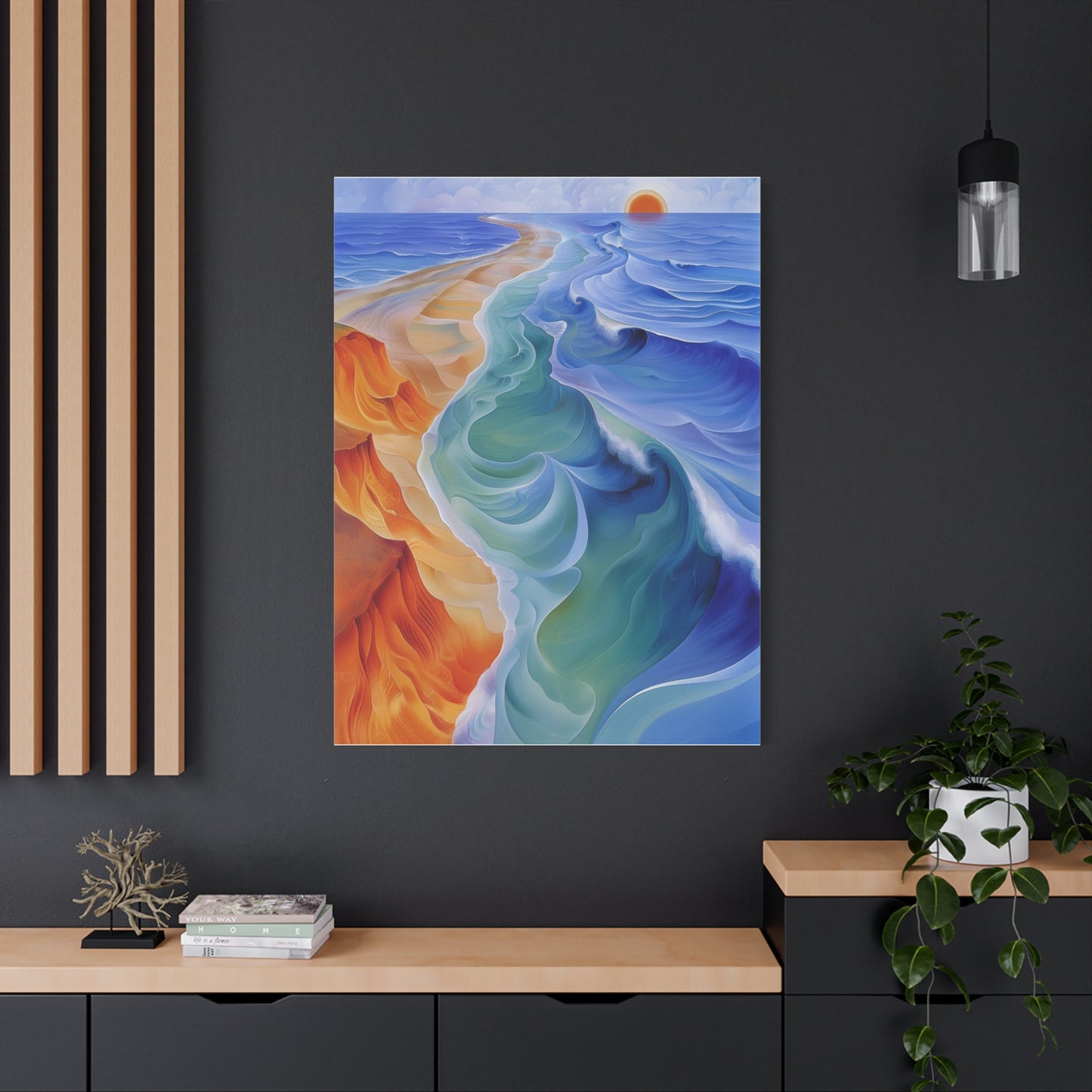 Earth and Waves Matte Canvas, Stretched, 1.25"