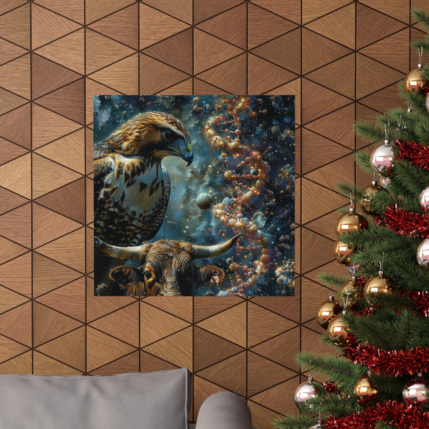 Falcon and Bull Matte Poster
