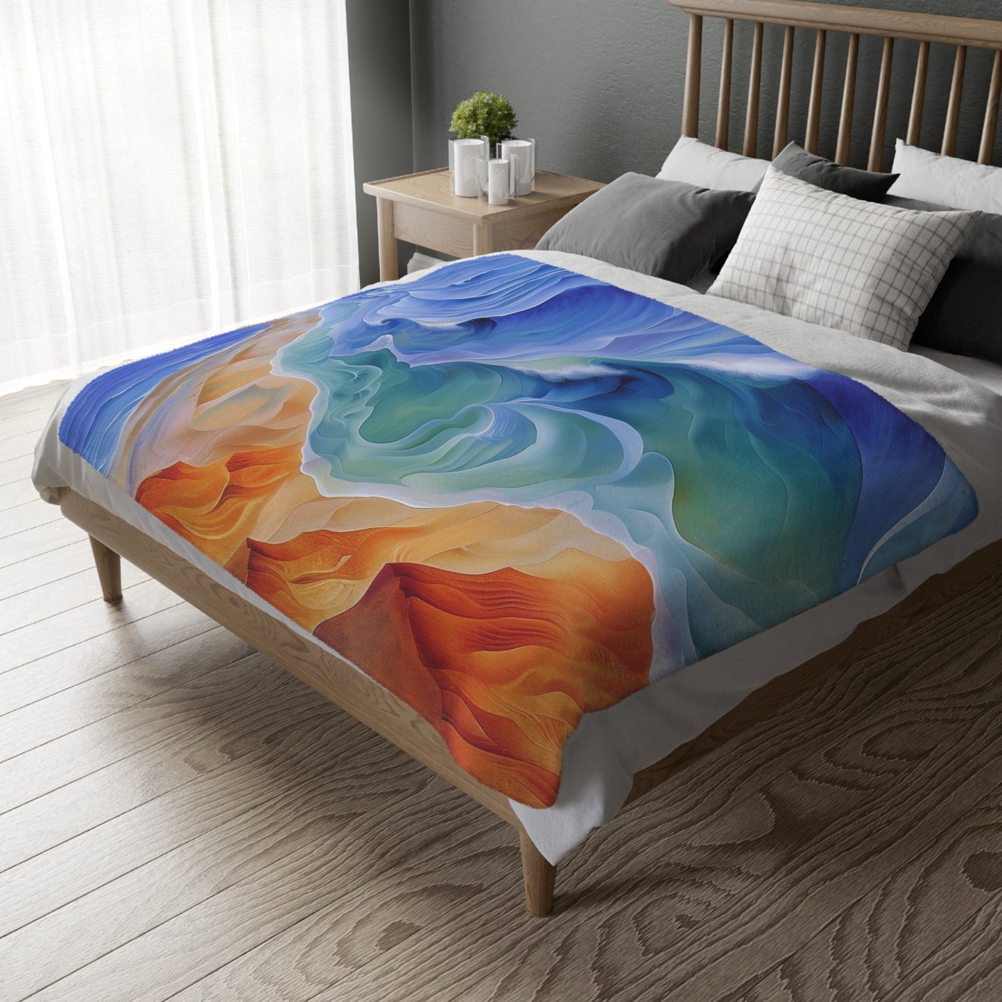 Earth and Waves Velveteen Microfiber Blanket (Two-sided print)
