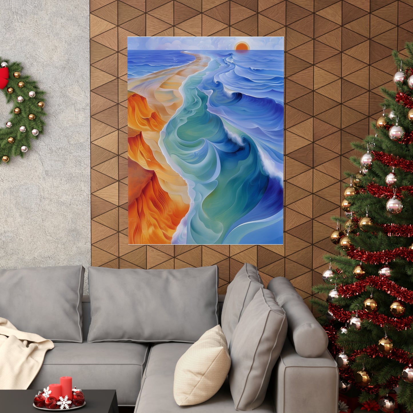 Earth and Waves Matte Vertical Posters