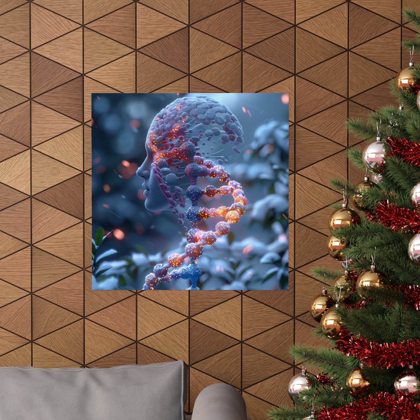 Double Helix Head Matte Poster
