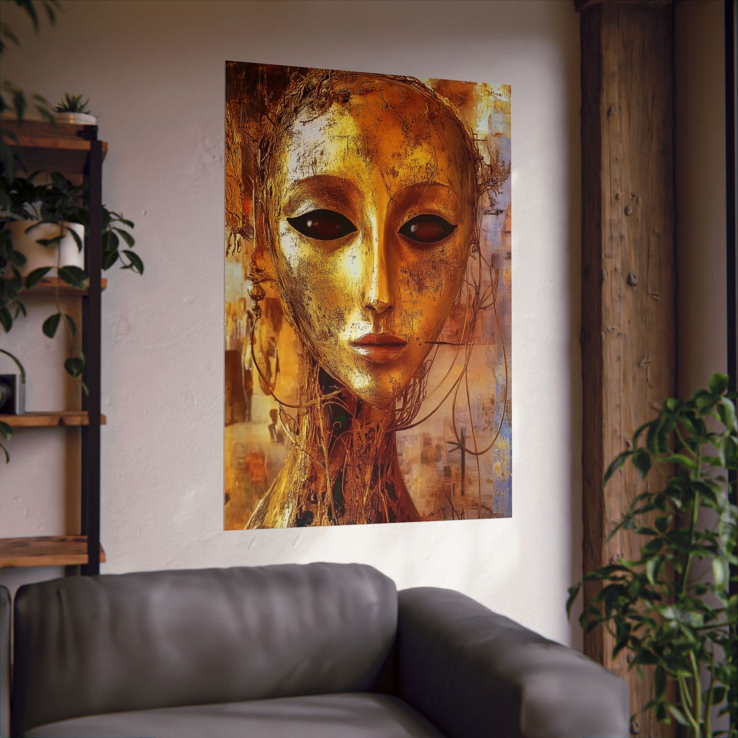 Golden Mask Matte Vertical Poster