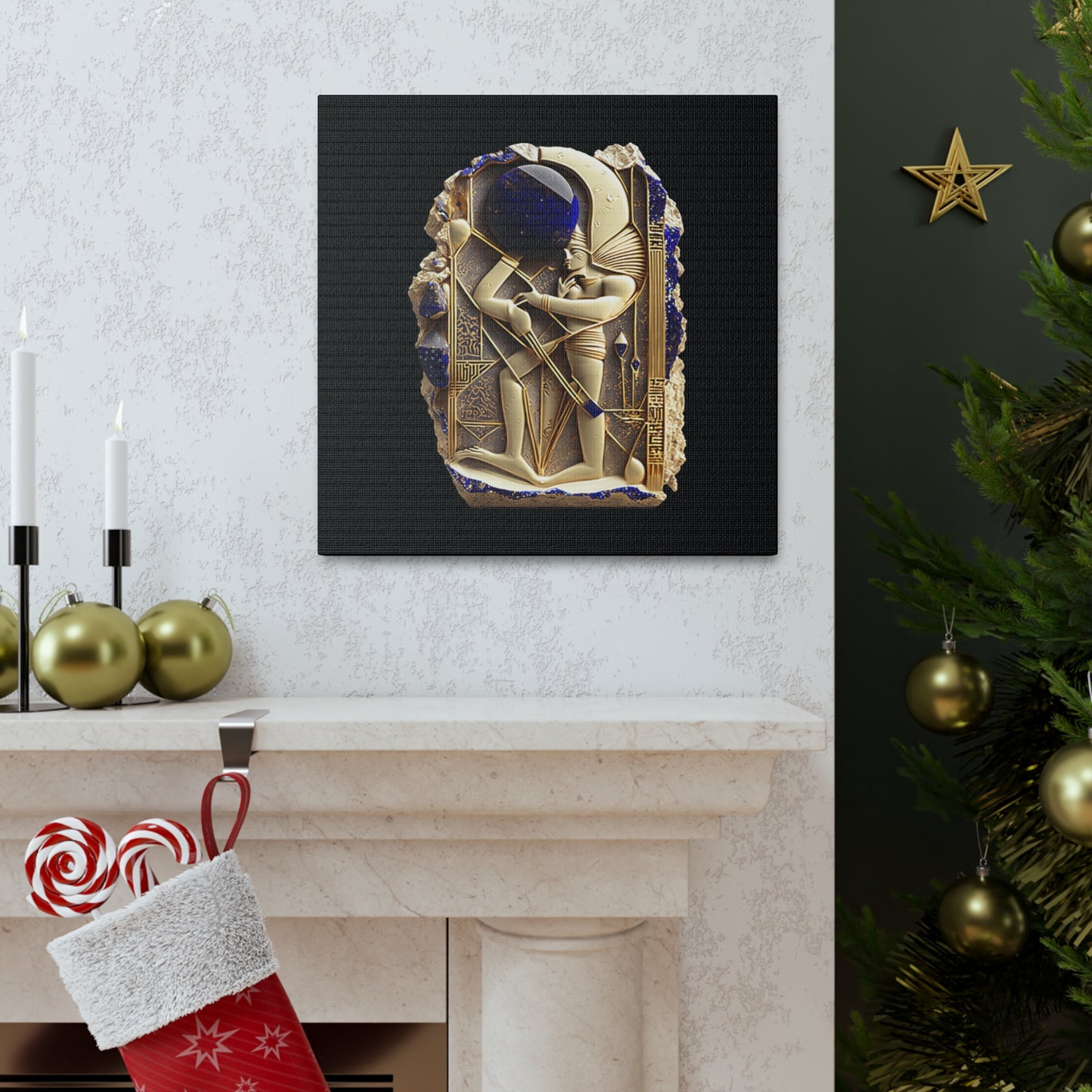 Ancient Artifact Gold and Lapis Lazuli Canvas Gallery Wraps