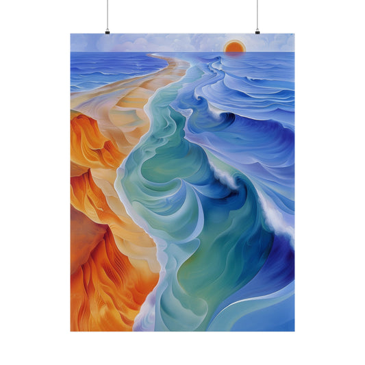 Earth and Waves Matte Vertical Posters