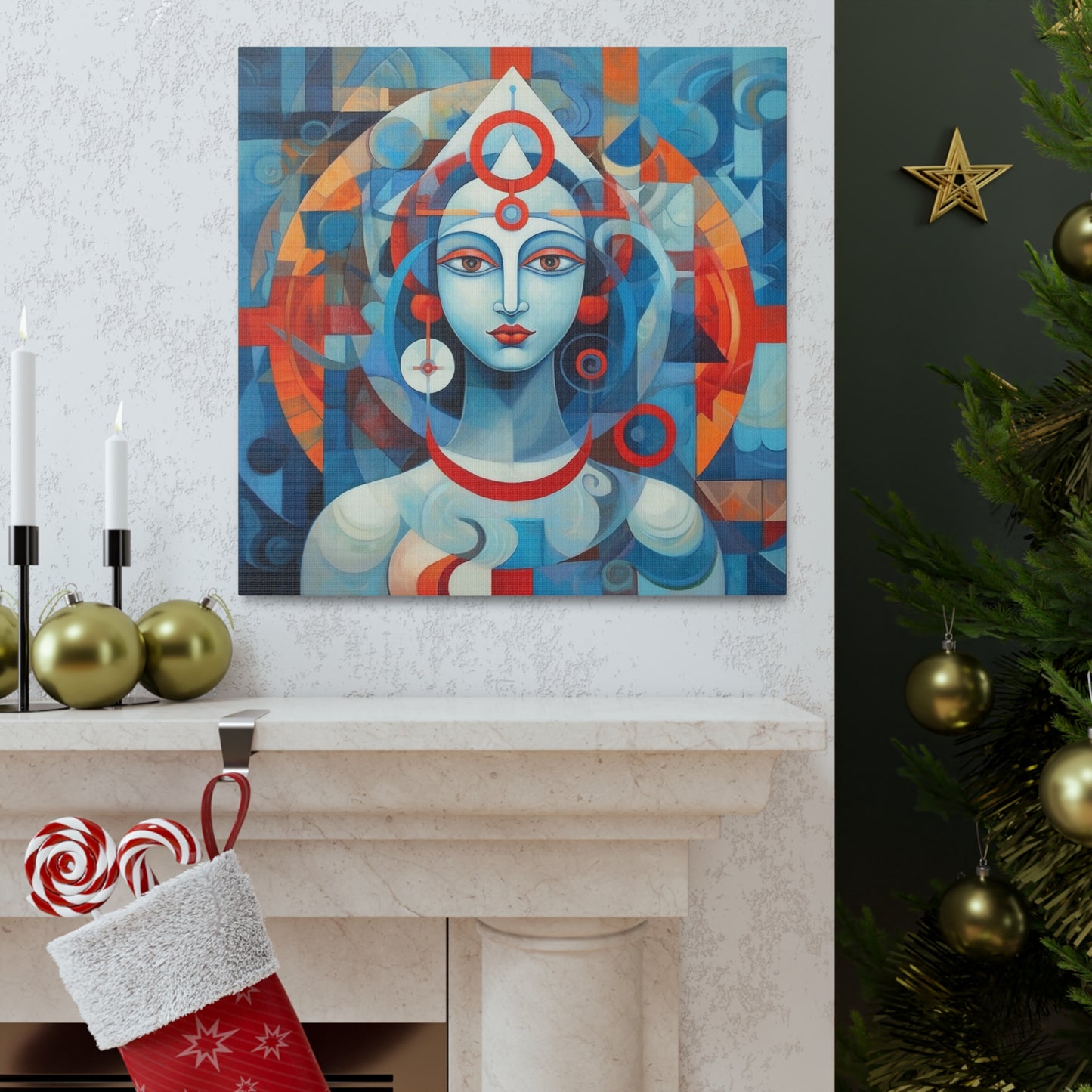 Hindu Goddess, Vesica Piscis Canvas Gallery Wraps