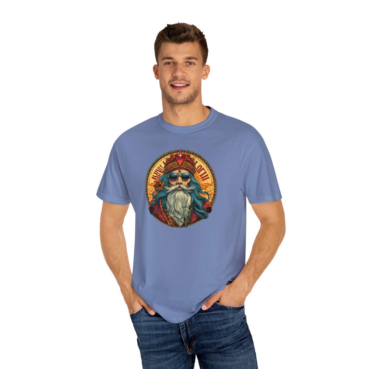 Da Hippy Vinci Front Unisex Garment-Dyed T-shirt