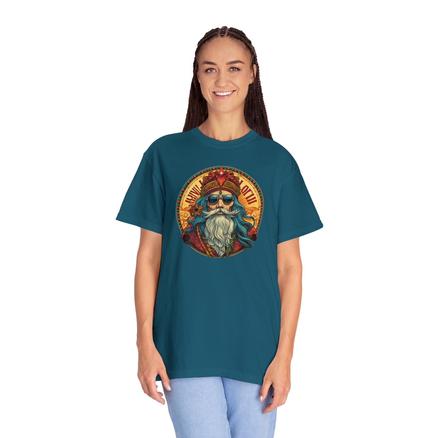 Da Hippy Vinci Front Unisex Garment-Dyed T-shirt