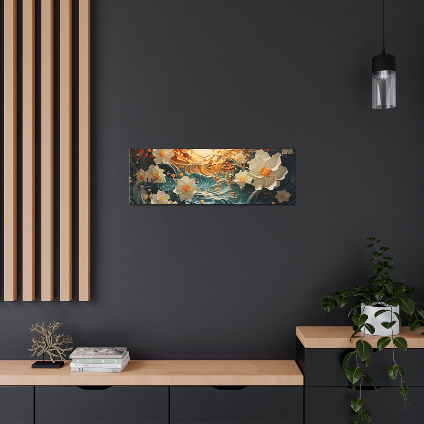 Waves and Daffodils Canvas Gallery Wraps