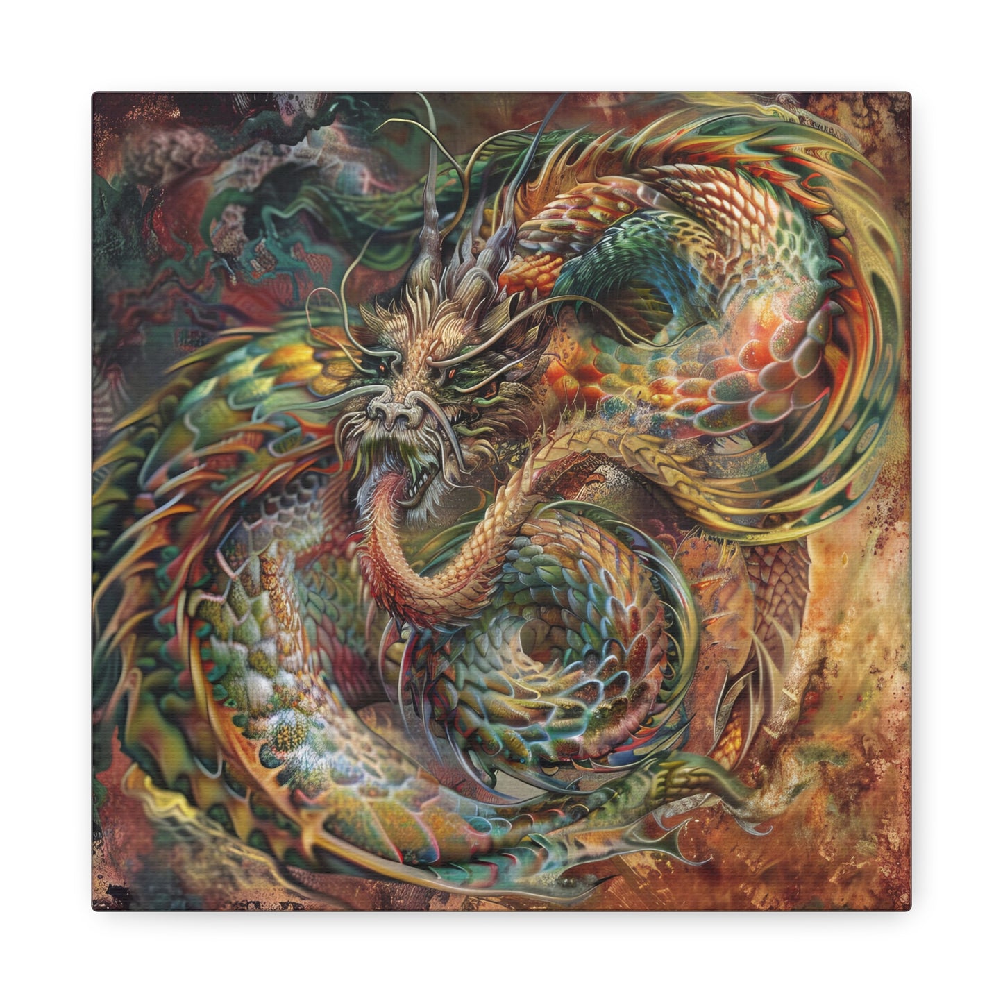 Ouroboros Dragon Mobius Coil Its Matte Canvas, Stretched, 1.25"