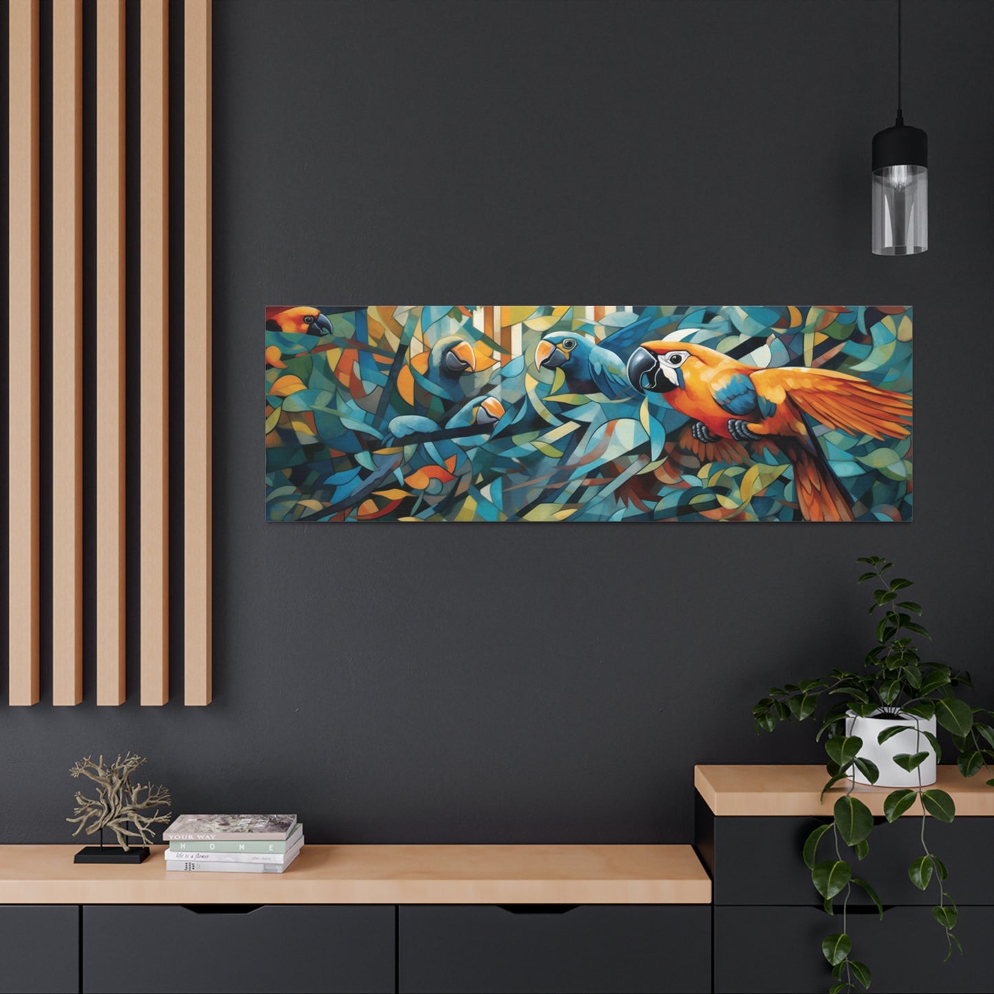 Macaw Cubism Canvas Gallery Wraps