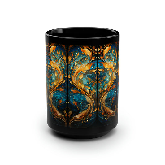 Kelp Mirror Black Mug, 15oz