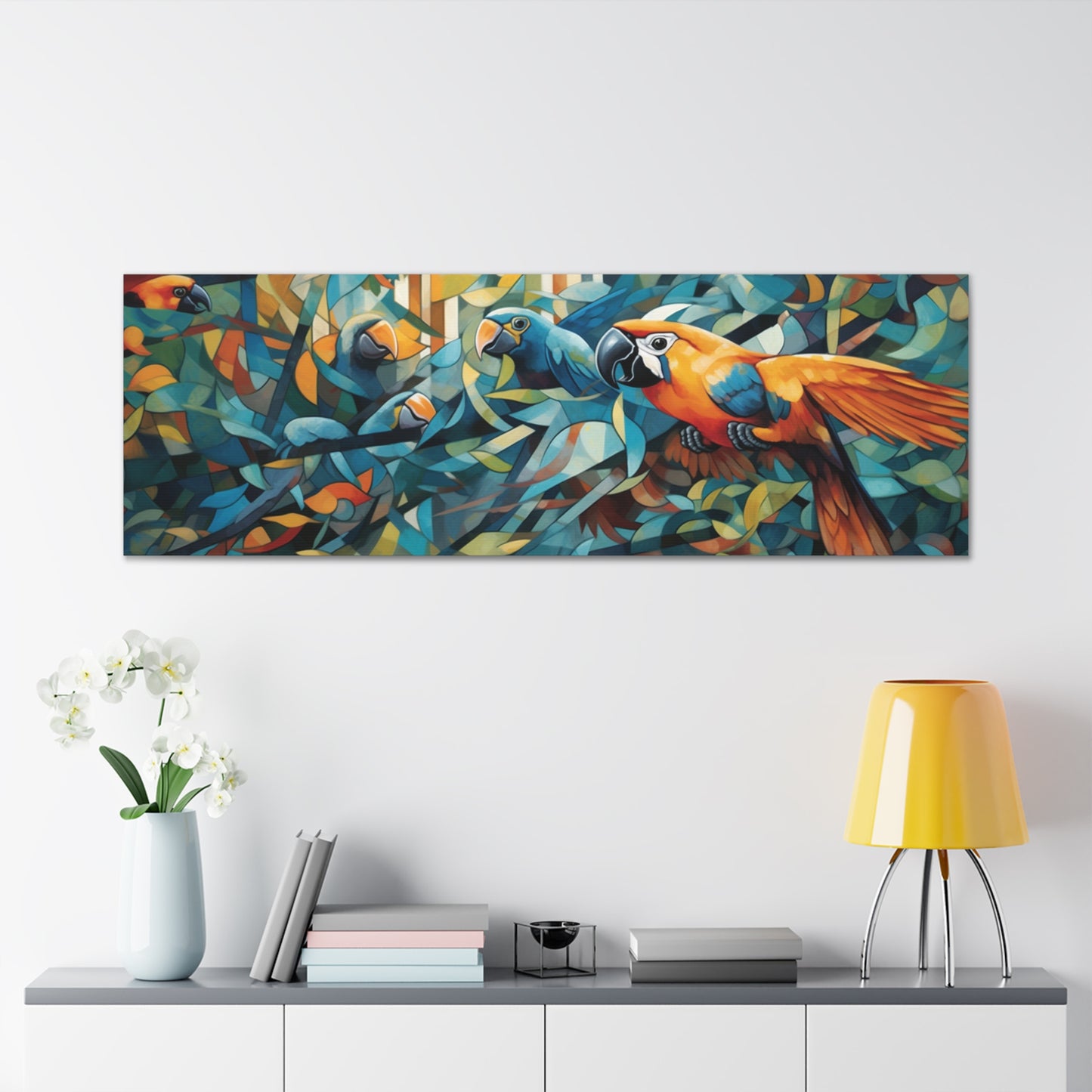 Macaw Cubism Canvas Gallery Wraps