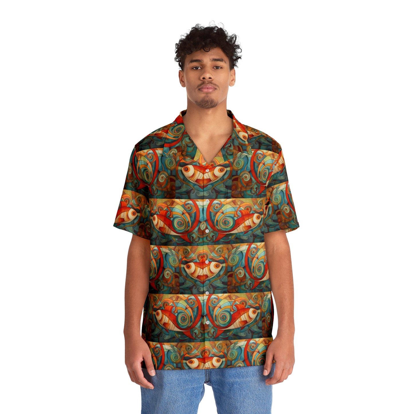 Fish Vortices Men's Hawaiian Shirt (AOP)