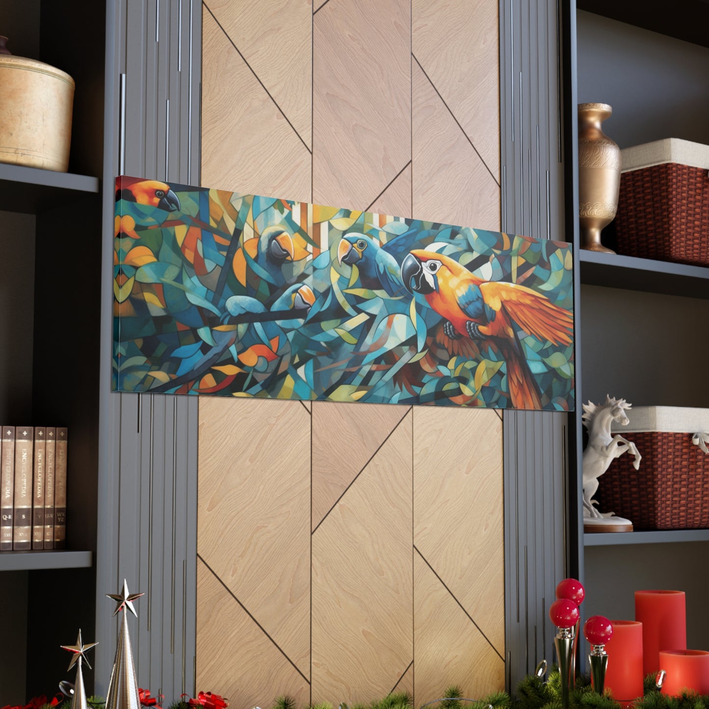 Macaw Cubism Canvas Gallery Wraps