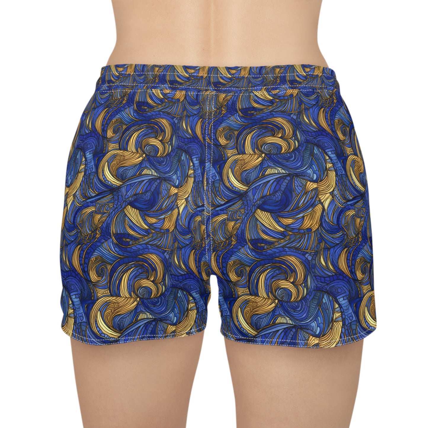 Gold and Lapis Swirls Women's Casual Shorts (AOP)