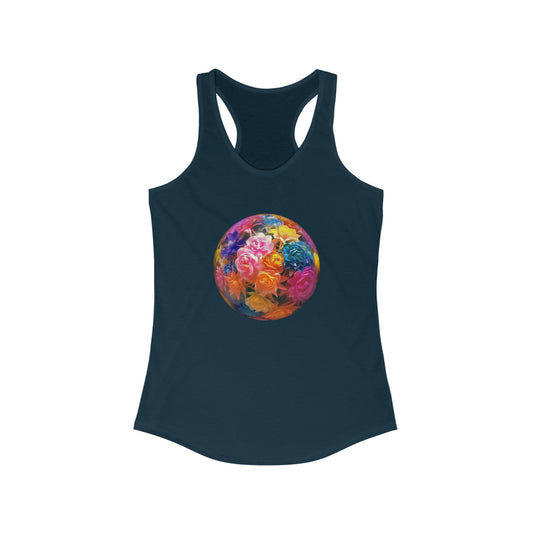 Floral Globe Women's Ideal Racerback Tank