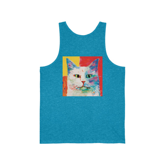 Cross Eyed Kitty Back Unisex Jersey Tank