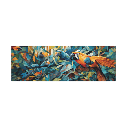 Macaw Cubism Canvas Gallery Wraps