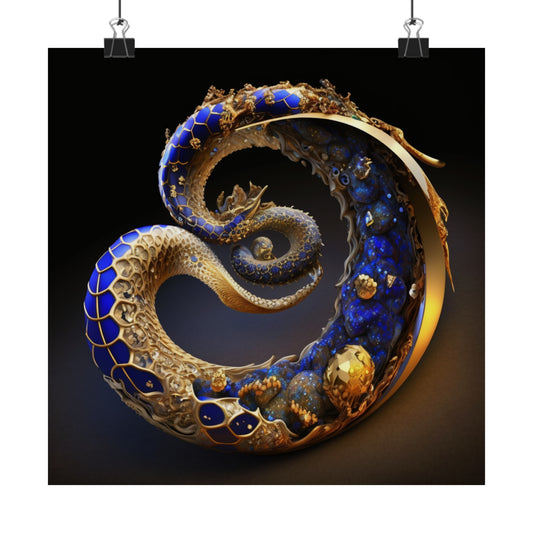 Fractal Mobius Dragon Matte Poster