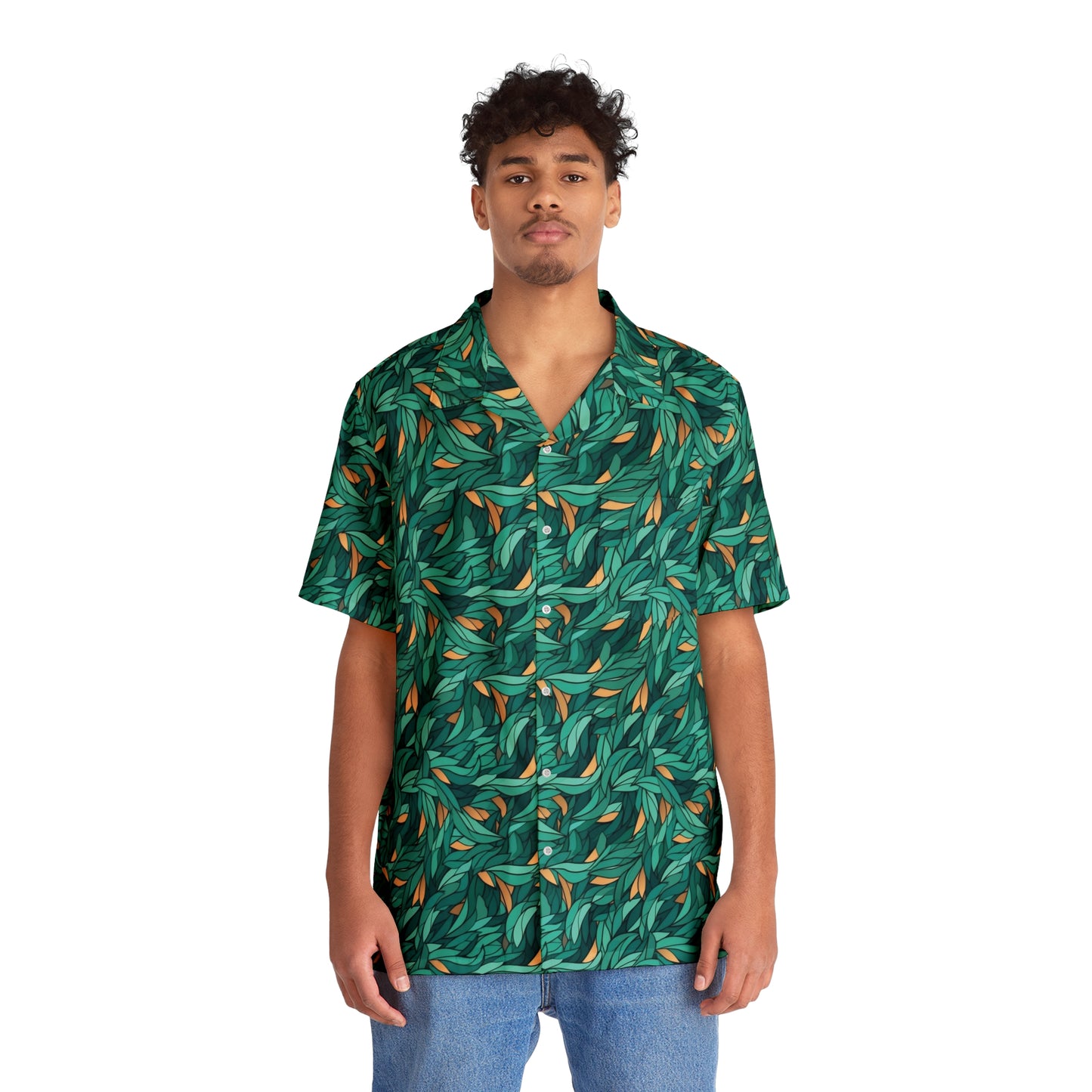 Kelp Swirls Men's Hawaiian Shirt (AOP)