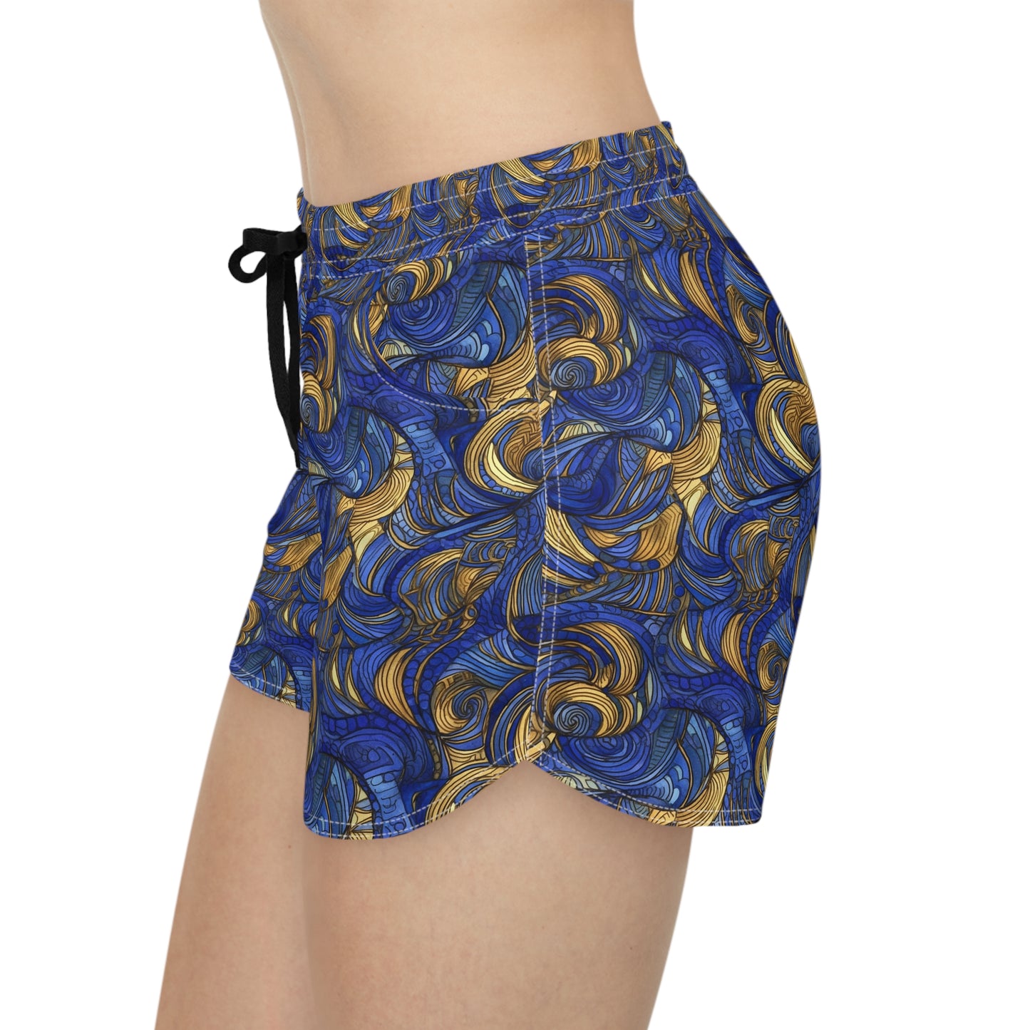 Gold and Lapis Swirls Women's Casual Shorts (AOP)