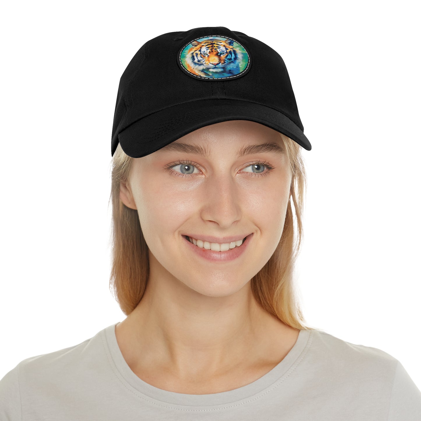 Tiger Hat with Leather Patch (Round)