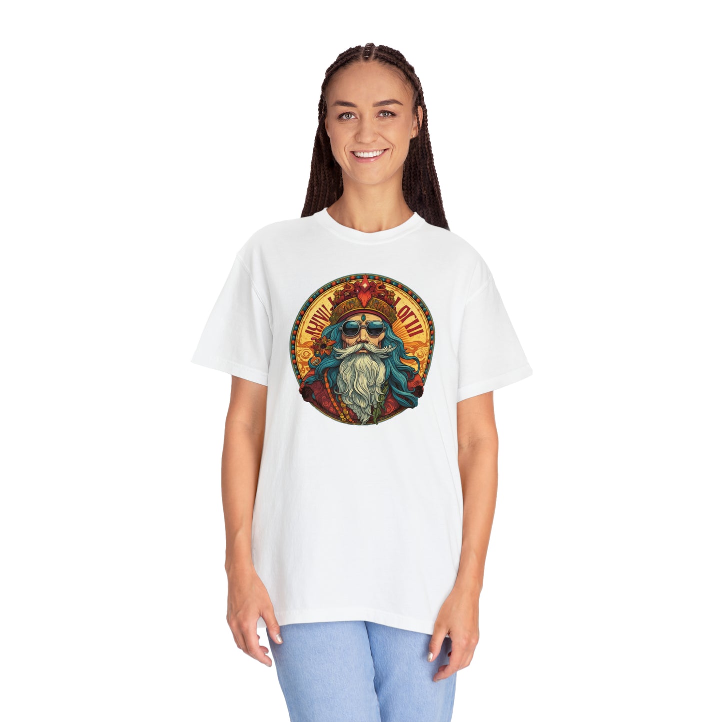 Da Hippy Vinci Front Unisex Garment-Dyed T-shirt