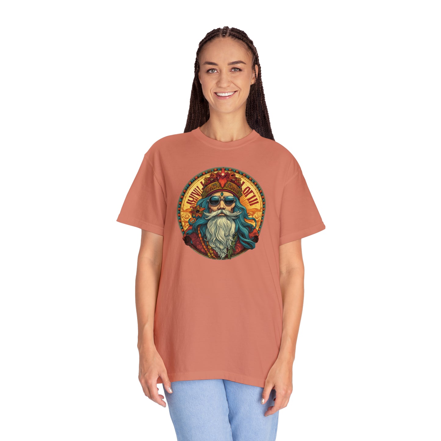 Da Hippy Vinci Front Unisex Garment-Dyed T-shirt