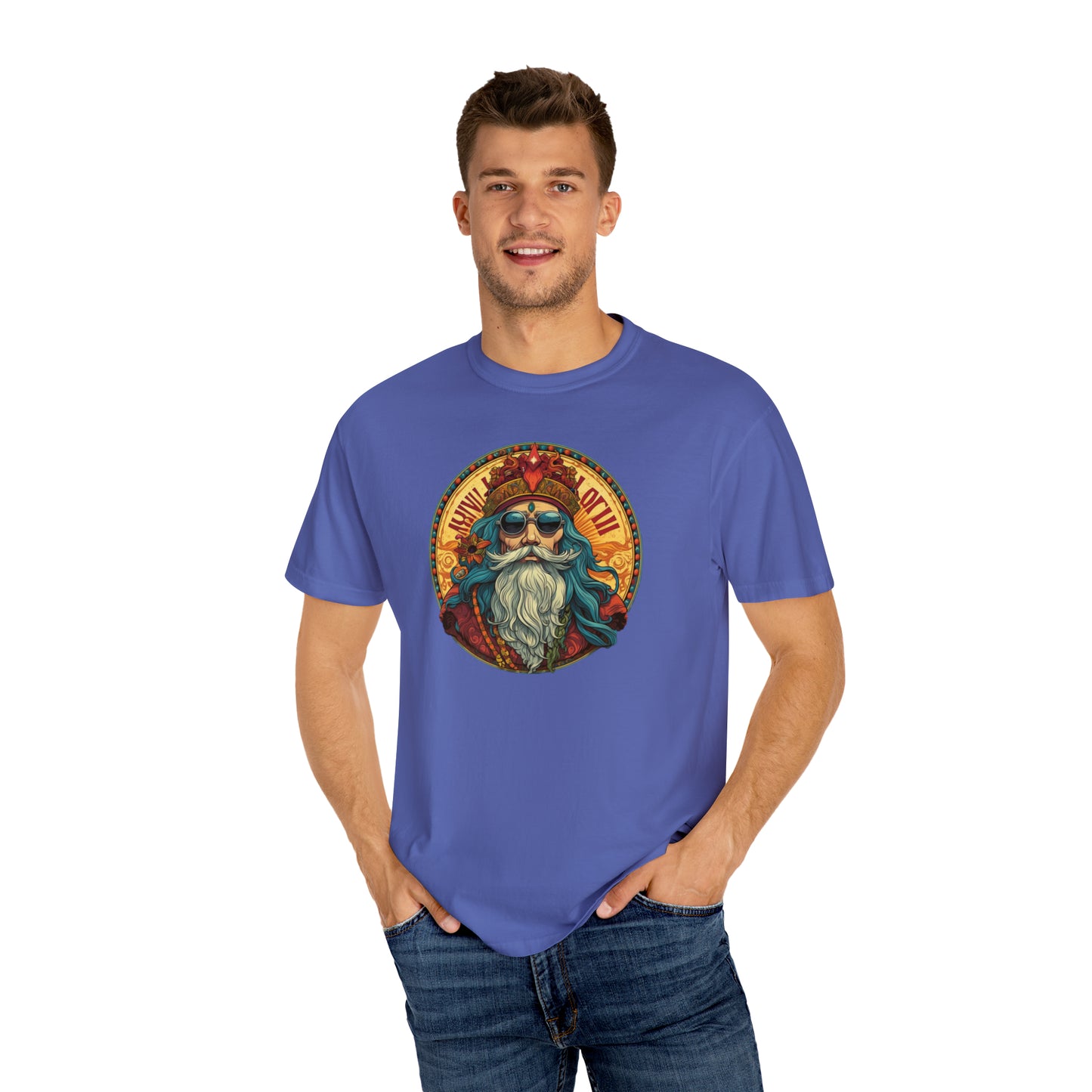 Da Hippy Vinci Front Unisex Garment-Dyed T-shirt