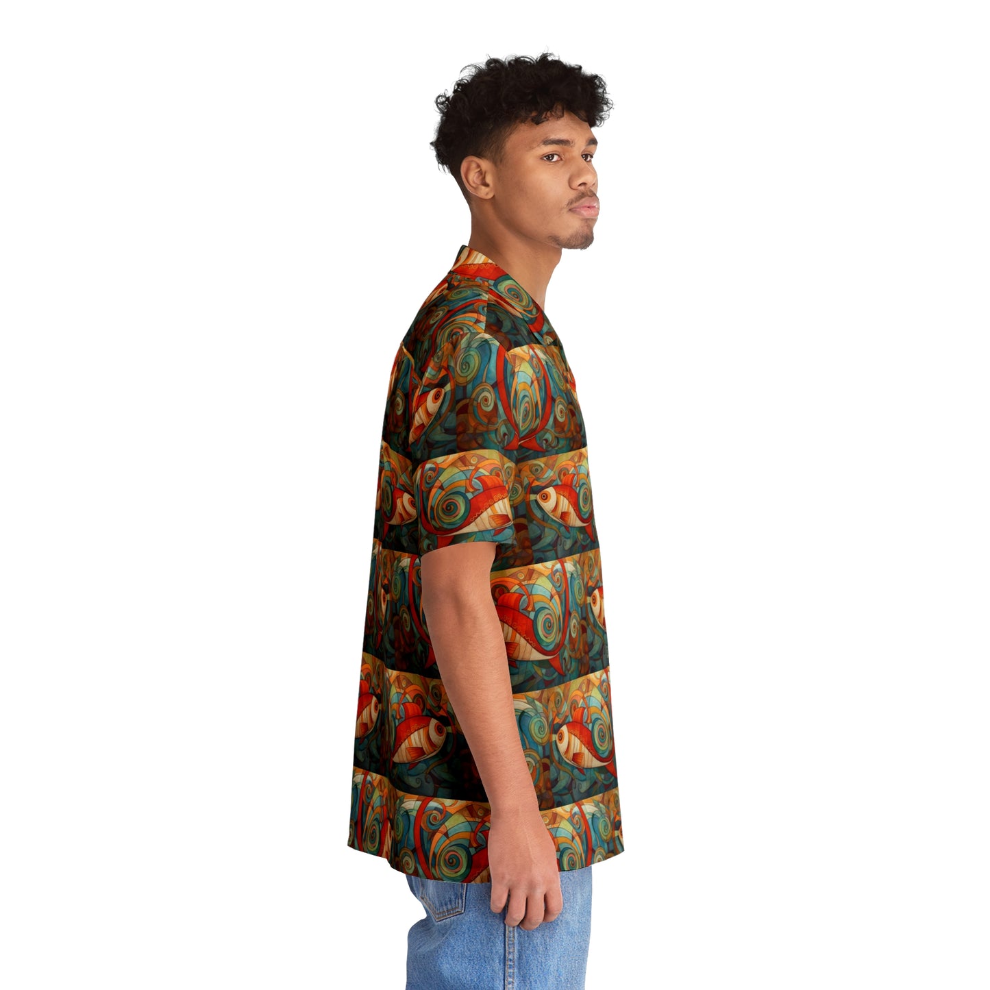 Fish Vortices Men's Hawaiian Shirt (AOP)