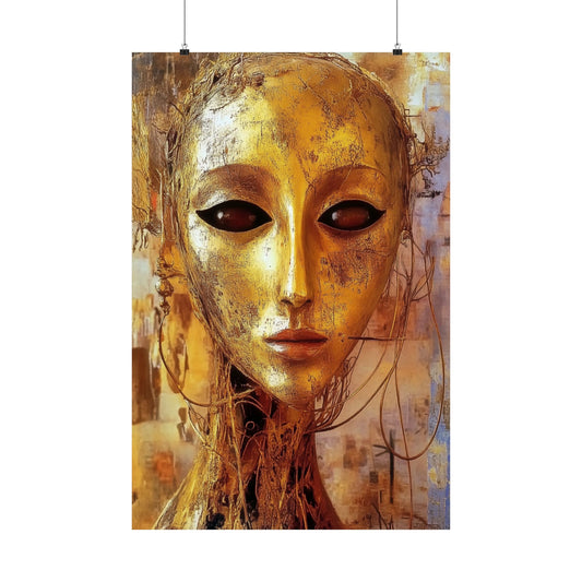 Golden Mask Matte Vertical Poster