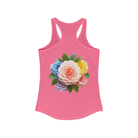 Japanese Camelia Back Women's Ideal Racerback Tank