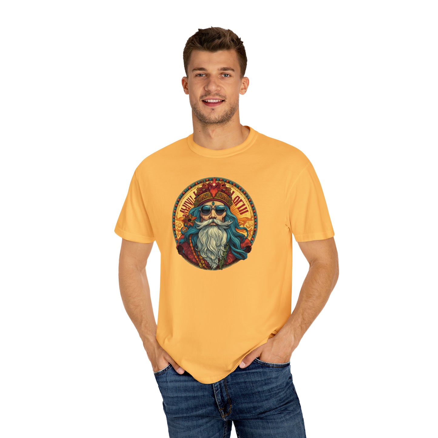 Da Hippy Vinci Front Unisex Garment-Dyed T-shirt