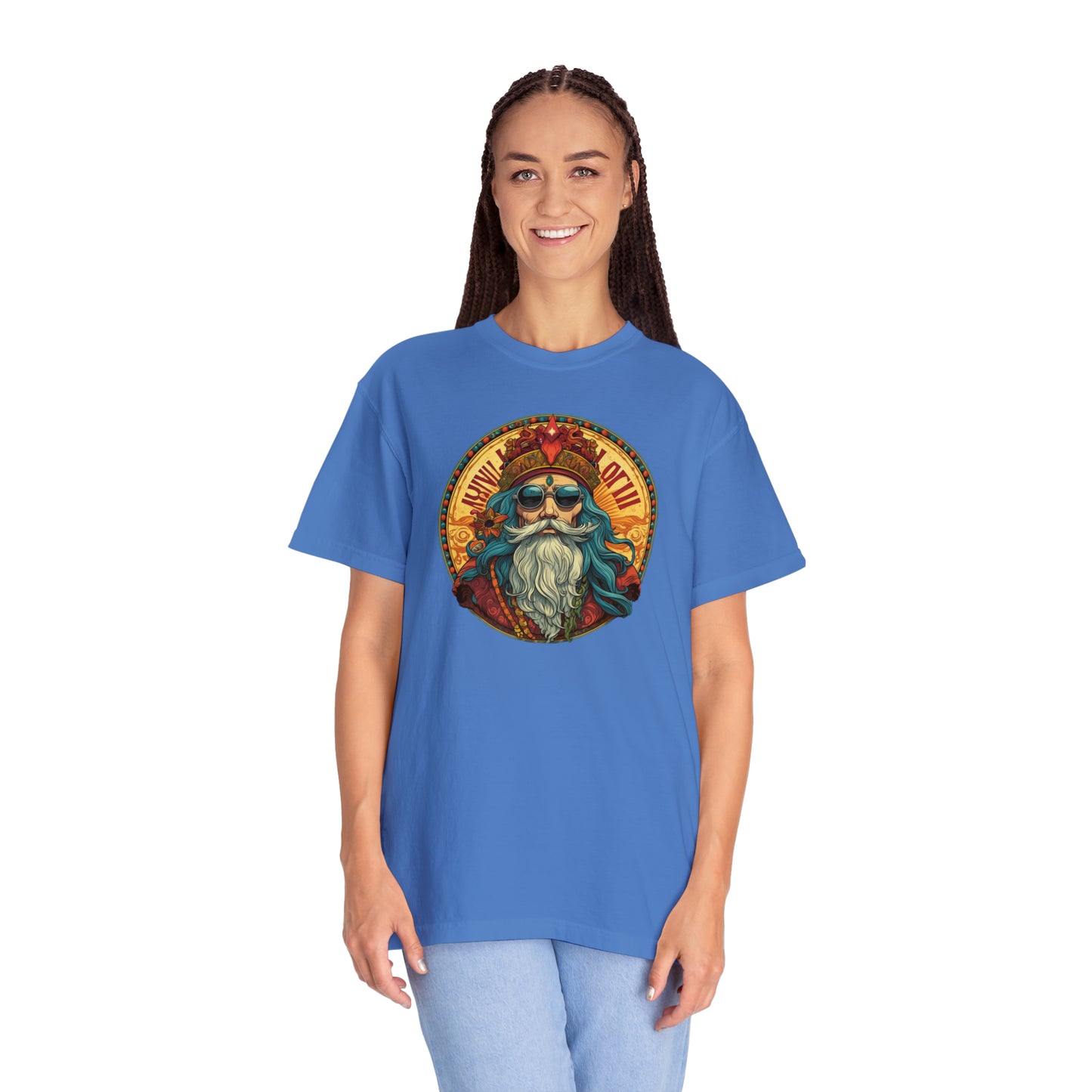 Da Hippy Vinci Front Unisex Garment-Dyed T-shirt