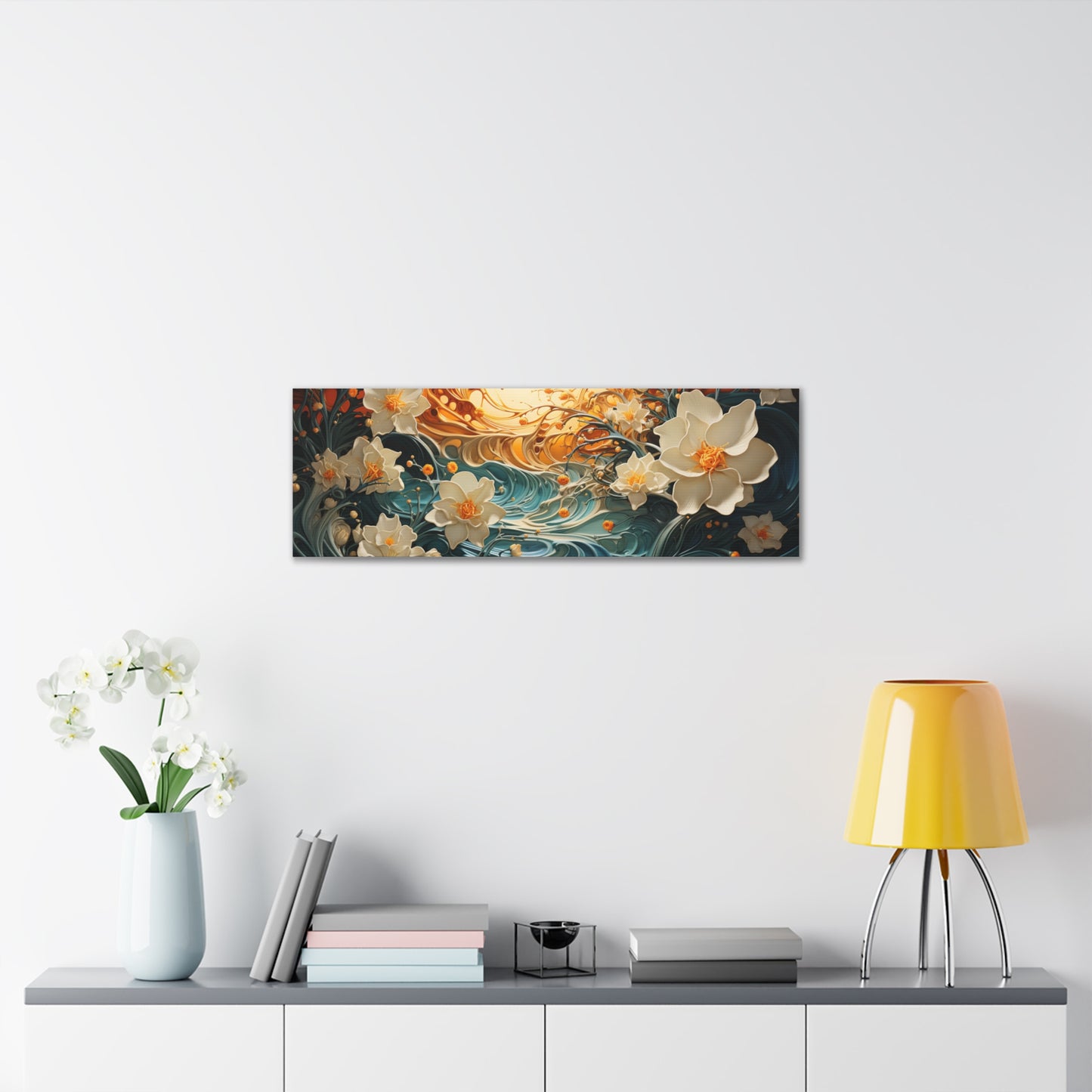 Waves and Daffodils Canvas Gallery Wraps