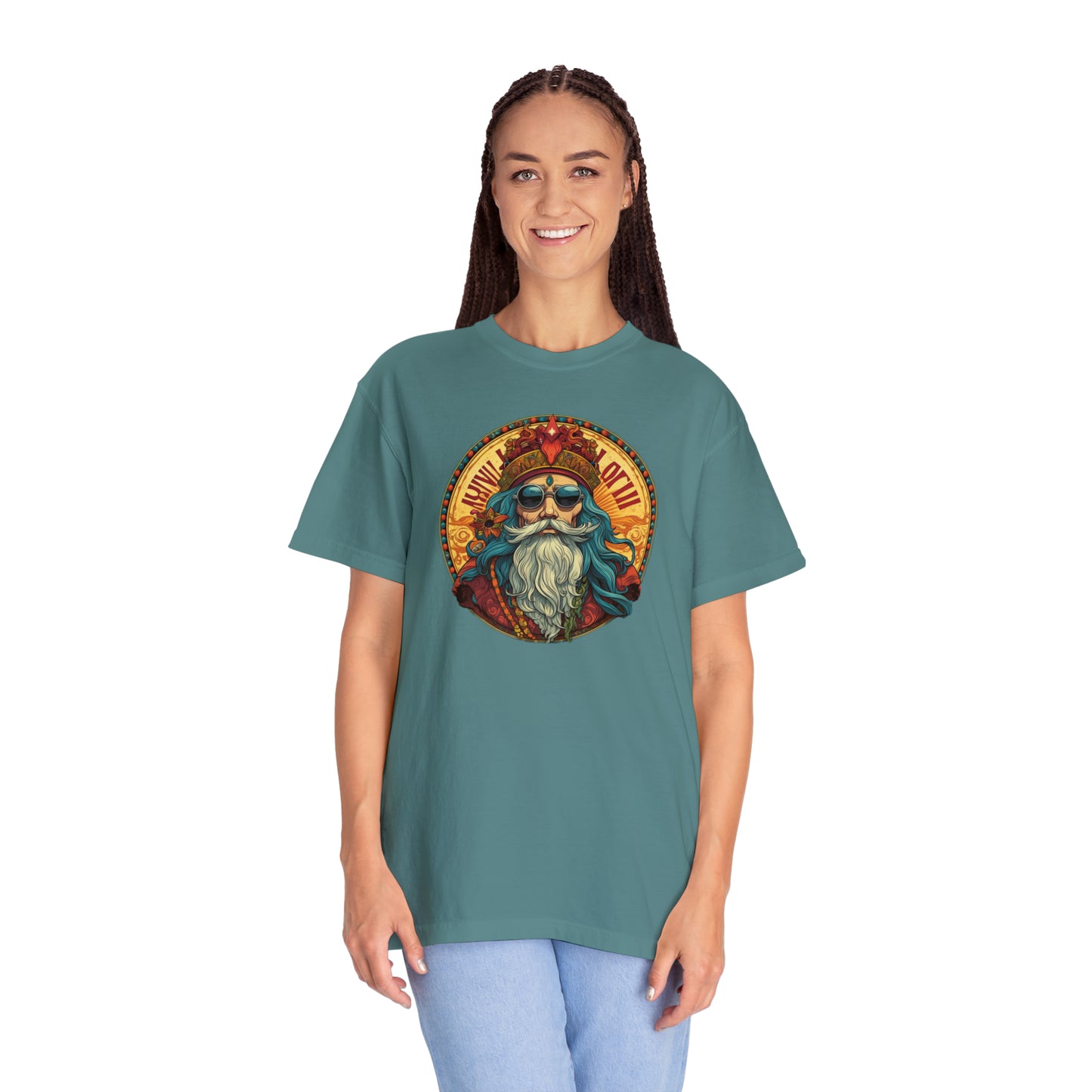 Da Hippy Vinci Front Unisex Garment-Dyed T-shirt