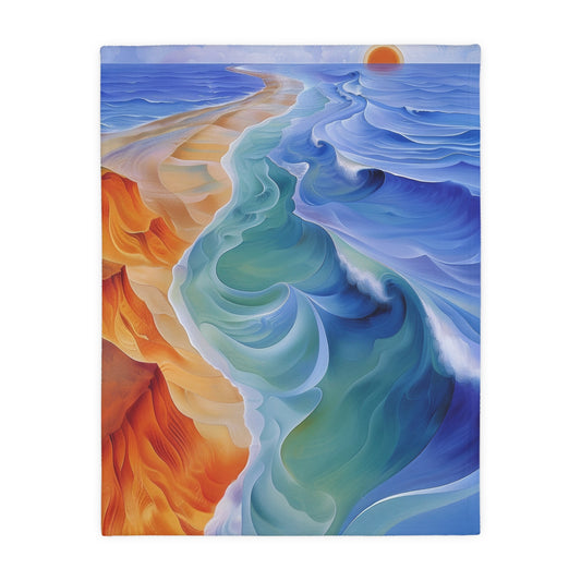 Earth and Waves Velveteen Microfiber Blanket (Two-sided print)