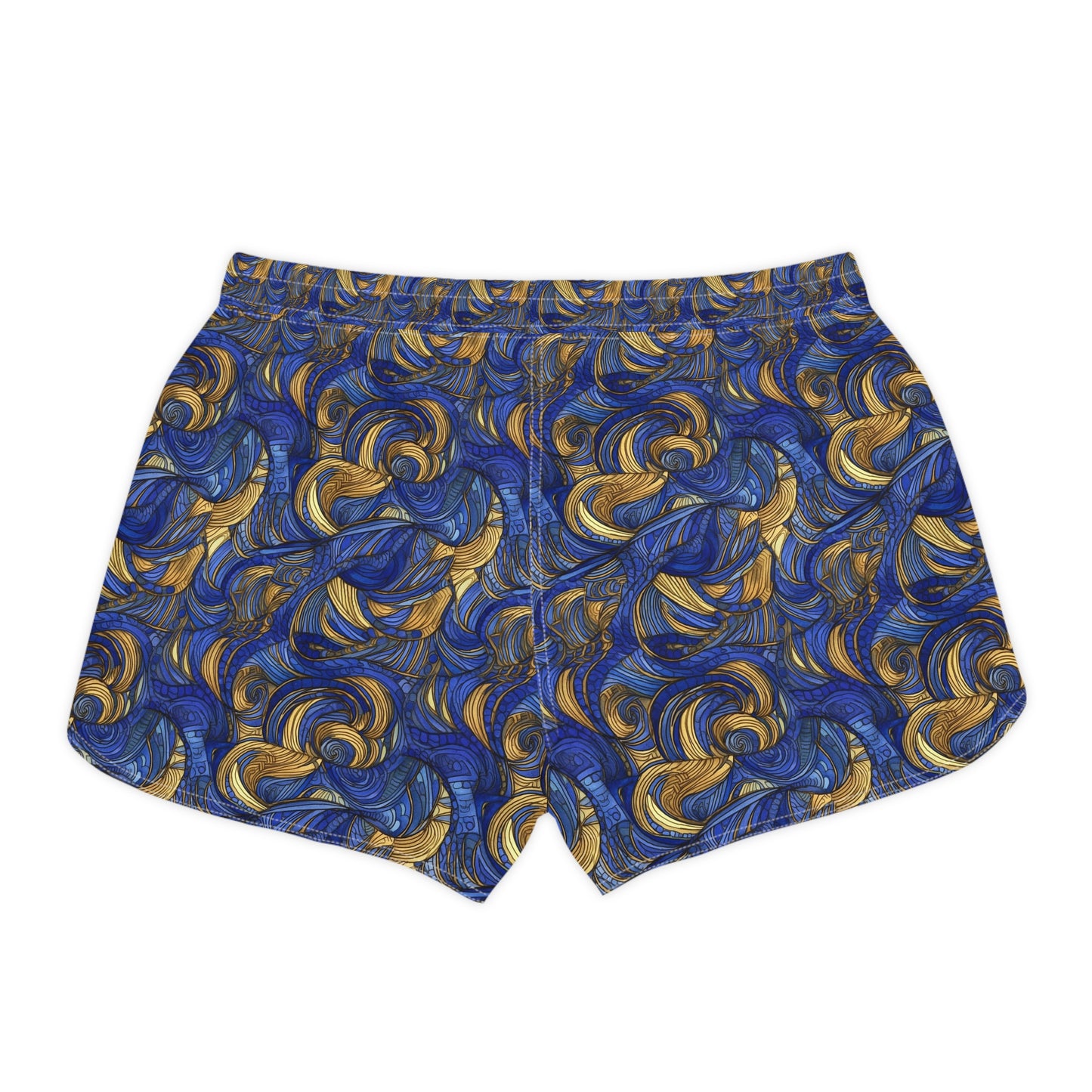 Gold and Lapis Swirls Women's Casual Shorts (AOP)