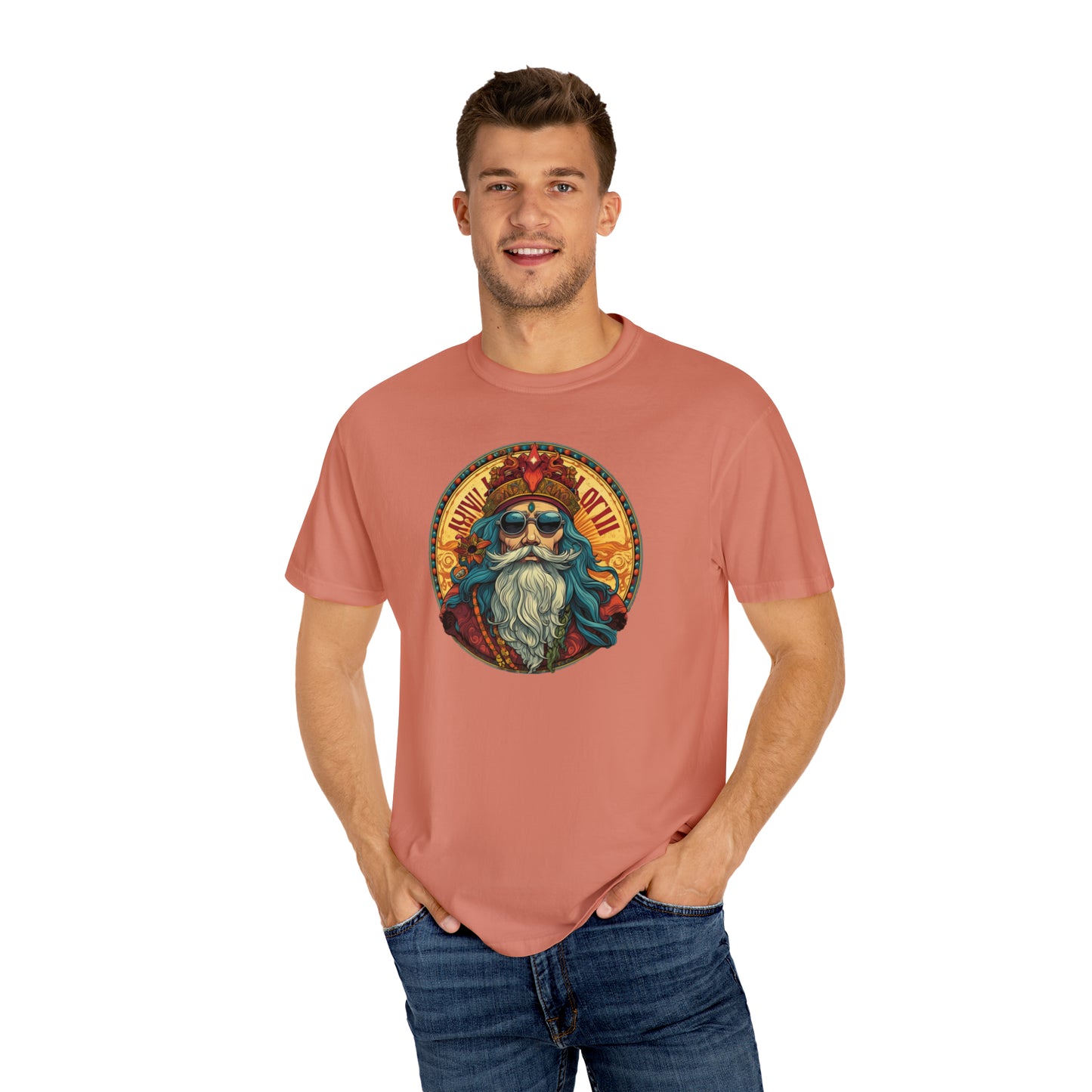 Da Hippy Vinci Front Unisex Garment-Dyed T-shirt