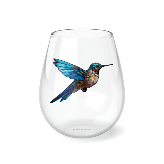 Hummingbird Stemless Wine Glass, 11.75oz