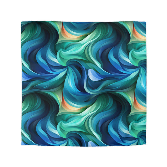 Blue and Green Swirls Microfiber Duvet Cover