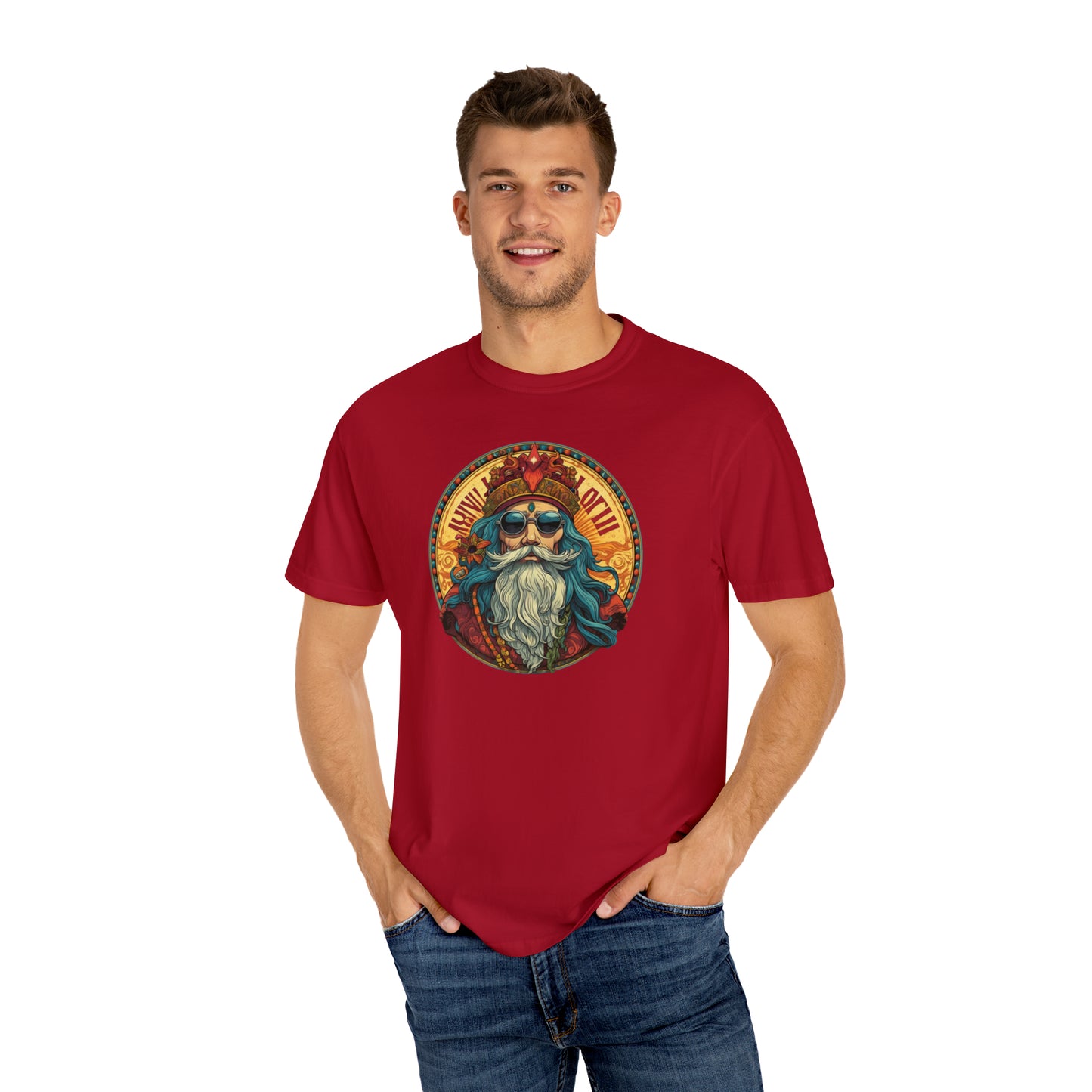 Da Hippy Vinci Front Unisex Garment-Dyed T-shirt