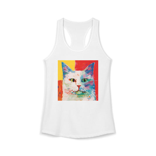 Cross Eyed Kitty Front Unisex Jersey Tank