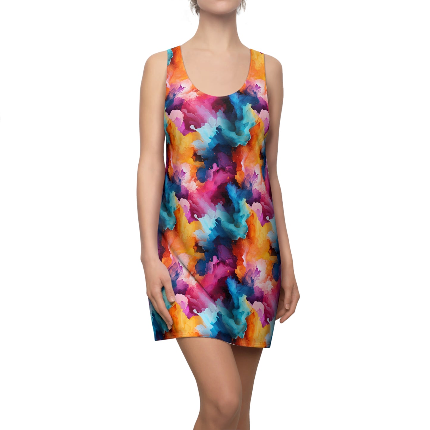 Water Color Women's Cut & Sew Racerback Dress (AOP)